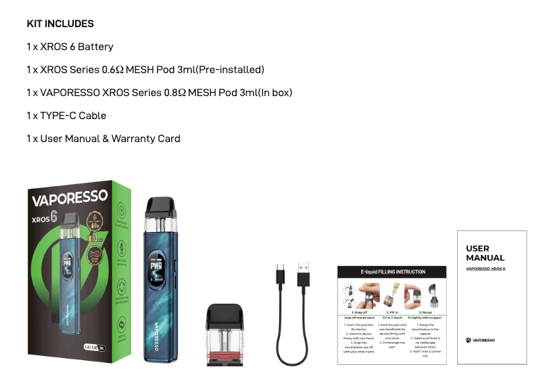 Vaporesso XROS 6 Pod System