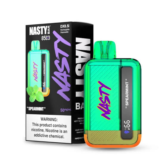 Nasty Bar Vape 8500 Puffs disposable with spearmint flavor