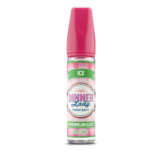 DINNER LADY E-LIQUID 60ML - Premium Vape Juice in Watermelon Slices flavor with ICE label, ideal for fruity menthol vaping experience.