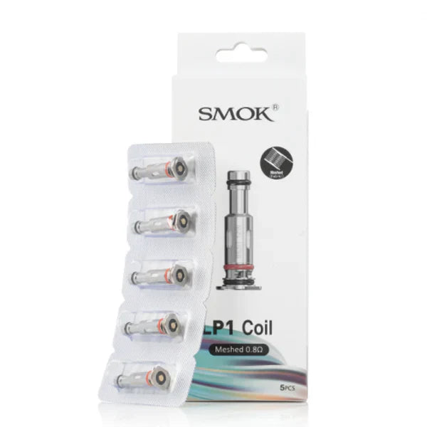SMOK LP1 Coil Meshed 0.8ohm 5-pack for enhanced flavor and vapor, designed for smooth MTL vaping with easy installation in SMOK devices.