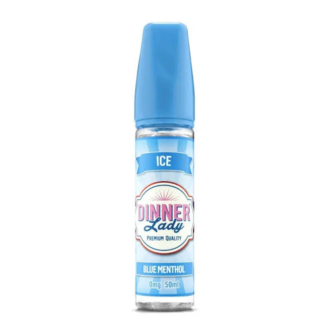 DINNER LADY E-LIQUID 60ML - Premium Vape Juice in Blue Menthol ICE flavor, delivering a crisp menthol hit with subtle berry notes.