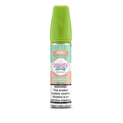 DINNER LADY E-LIQUID 60ML - Premium Vape Juice in Peach Mint Iced Tea flavor from the Drinks range, combining fruity tea with minty coolness.