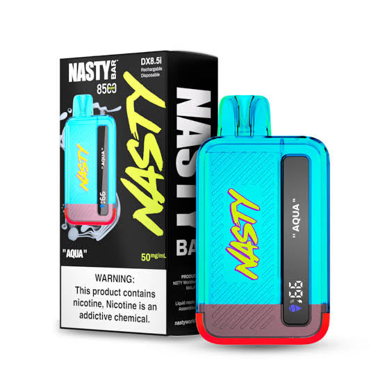 Nasty Bar Vape 8500 Puffs disposable with aqua flavor