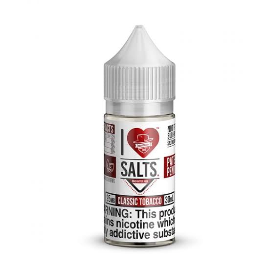 I Love Salts Classic Tobacco Nicotine Salt 30ml e-liquid bottle