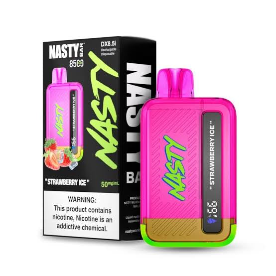 Nasty Bar Vape 8500 Puffs pink disposable vape with digital display