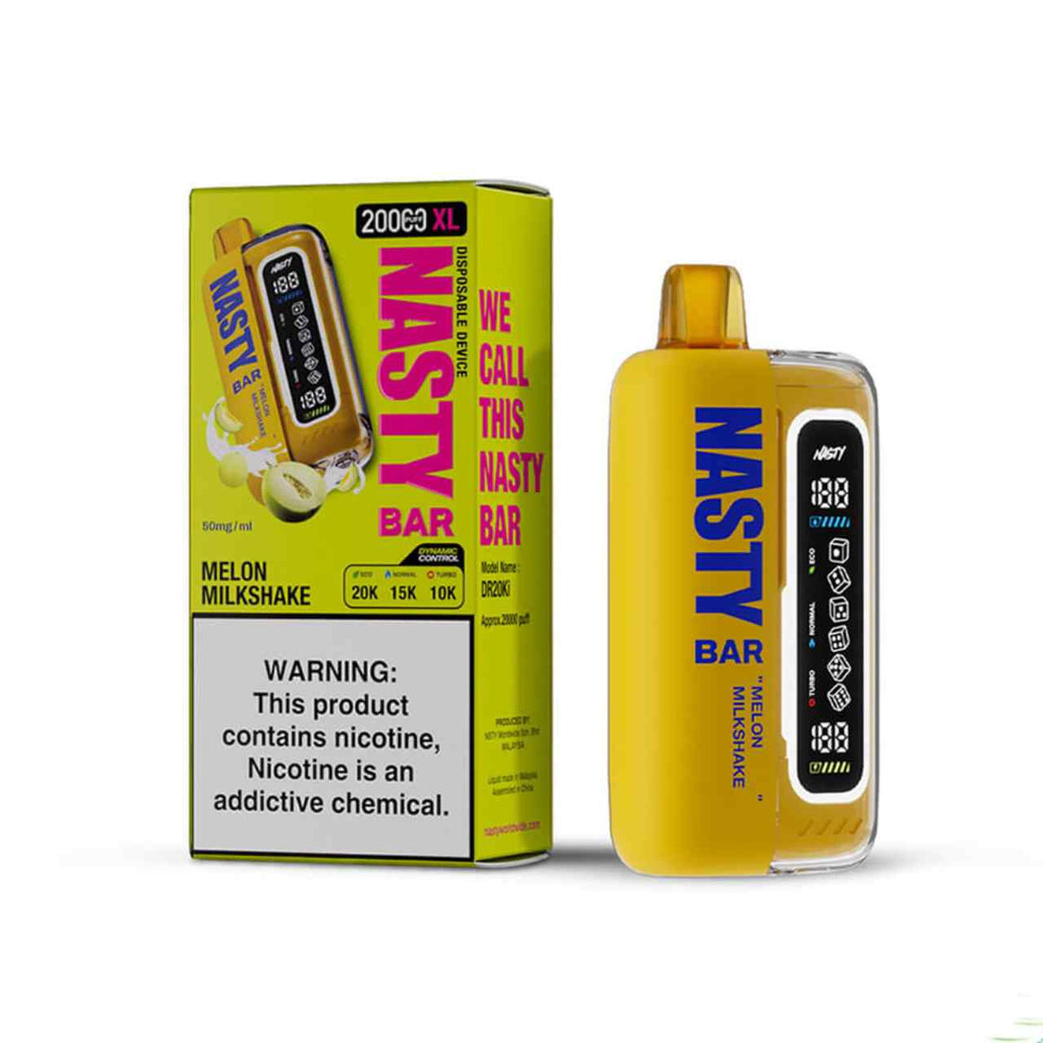 Nasty Bar 20000 Puff Vape XL with raspberry twist flavor and vibrant green background