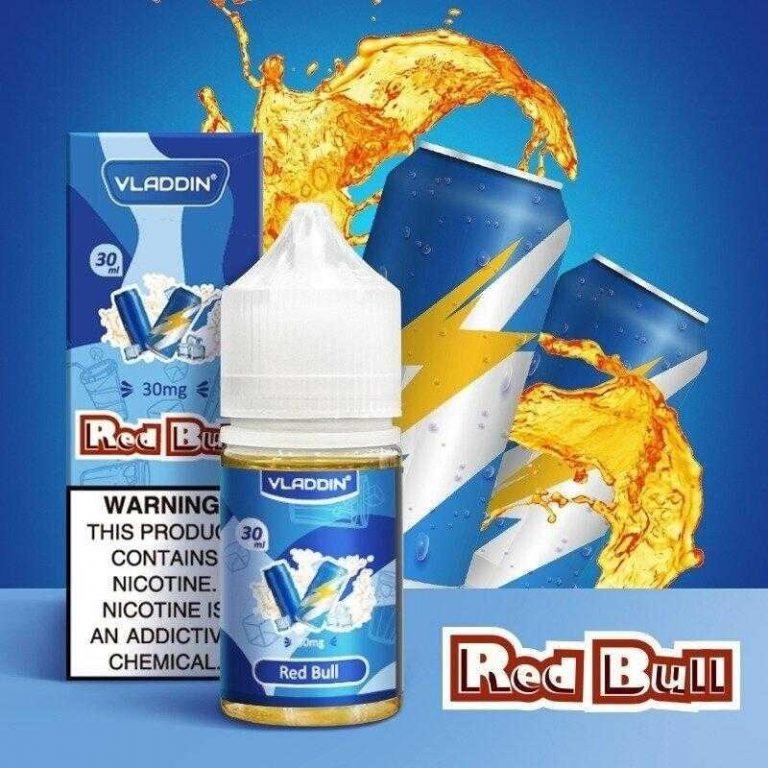 Vladdin Salt E-Juice 30ml - Nicotine Boost in Red Bull flavor, delivering an energy drink-inspired vape for a bold experience.
