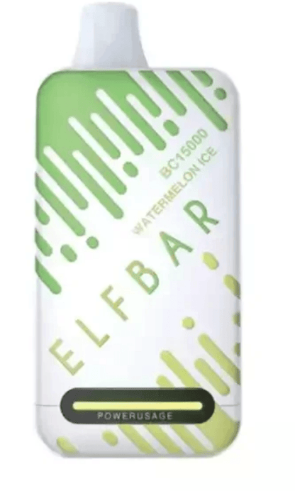 Elfbar BC 15000 Puffs Watermelon Ice vape offering 23ml capacity, 5% nicotine strength, and fast Type-C charging for long-lasting use.