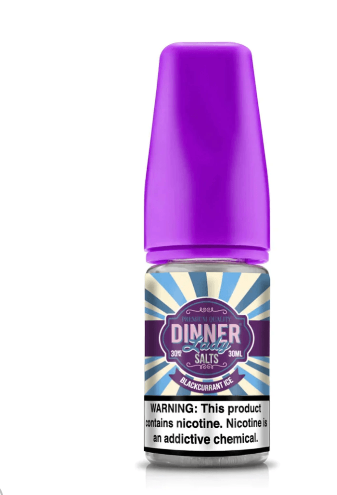Dinner Lady Salts 50 MG Fruit Splash Ice nic salt e-liquid with red cap, premium UK-made vape juice for a smooth and icy vaping experience.