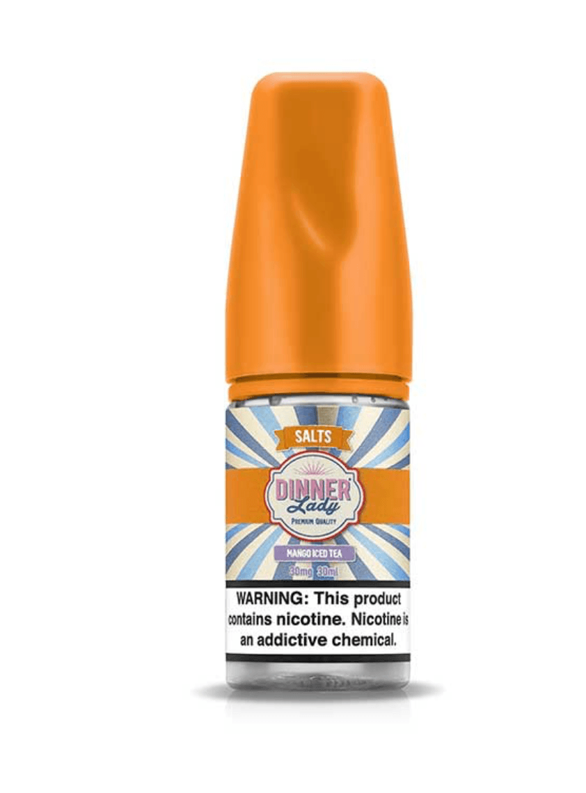 Dinner Lady Salts 50 MG Fruit Splash Ice nic salt e-liquid with red cap, premium UK-made vape juice for a smooth and icy vaping experience.