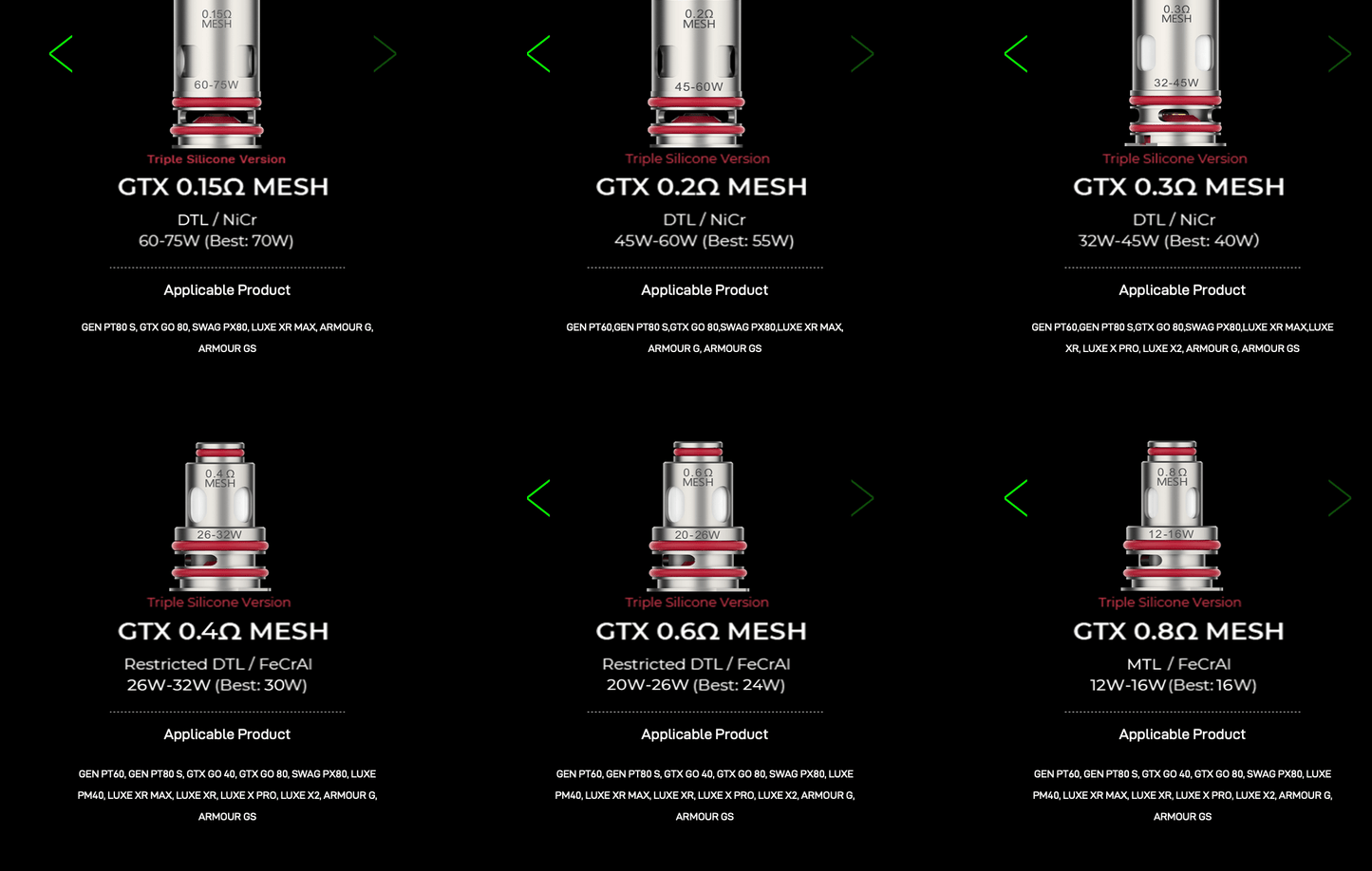 Vaporesso PLATFORM GTX COILS India Pune Karnataka Maharashtra, compatible mesh coils for MTL and DTL vaping, original replacement coils.
