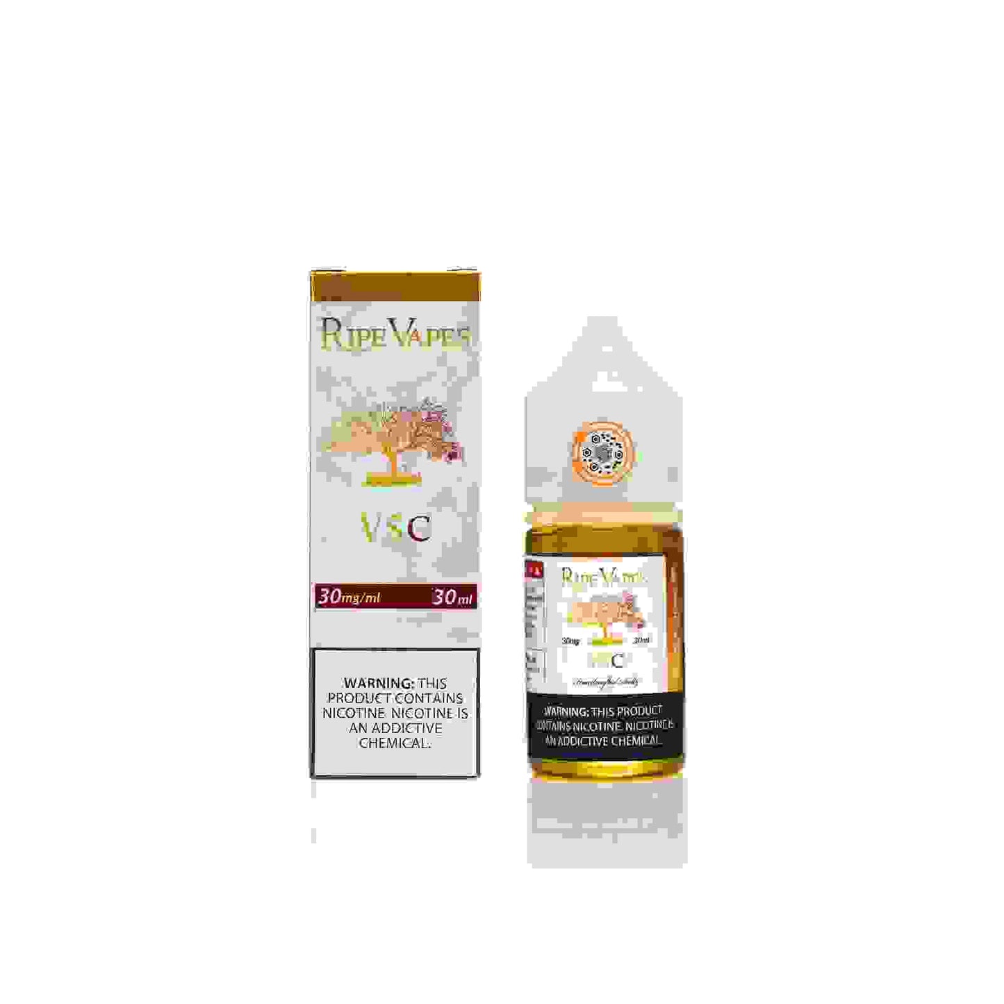 Ripe Vapes VCT Nic Salt 30ml bottle with packaging, featuring a vanilla custard tobacco blend for smooth and flavorful vaping sessions.