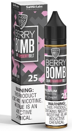 Berry Bomb Nic Salt e-liquid bottle with packaging