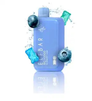 ELFBAR BC 10000 Blueberry Gummy Vape in lavender with blueberry and gummy visuals, offering 10000 puffs and sweet candy flavor.