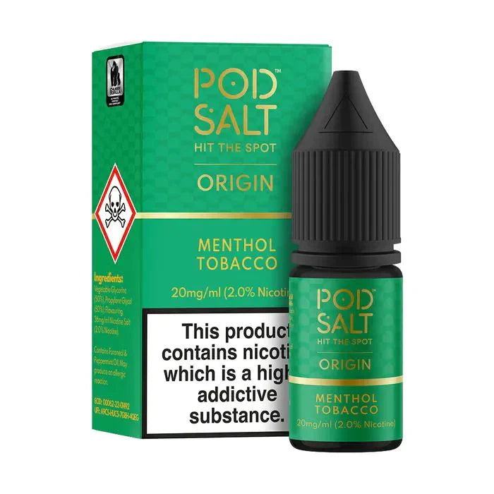 Pod Salt Core 25mg Nicotine vape liquid bottle with green packaging