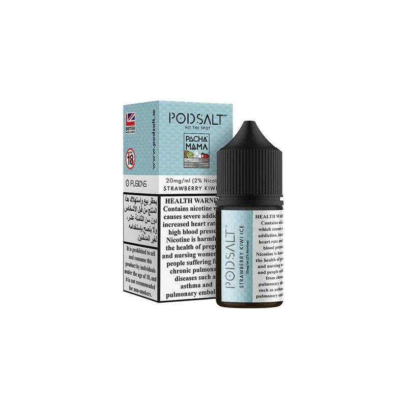Pod Salt Strawberry Kiwi vape liquid with blue box